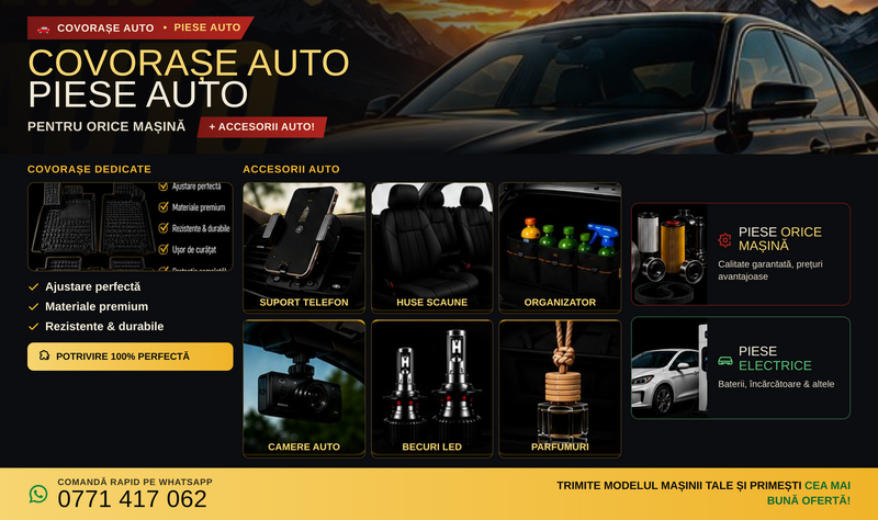 Piese & accesorii auto pentru orice marca si model.